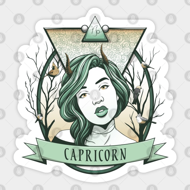 Capricorn Sticker by redappletees